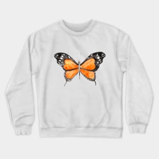 orange and black butterfly watercolor 3 Crewneck Sweatshirt